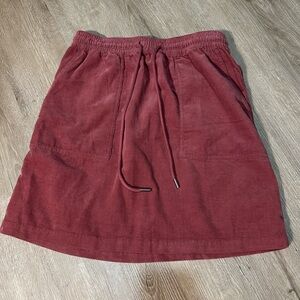 LOFT A-Line Corduroy Skirt in Winr Red Size Small